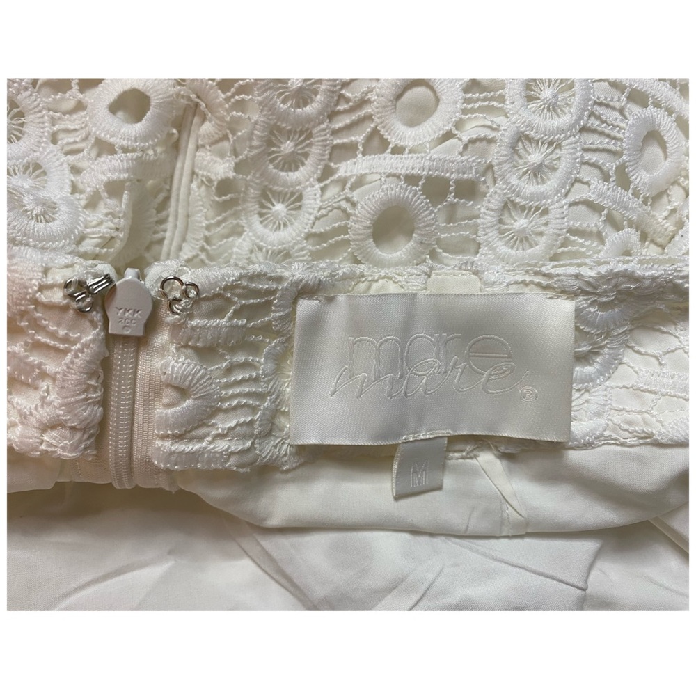 Anthropologie Mare Mare White Crochet-Lace Mini Skirt Asymmetric Size Medium - Picture 5 of 6